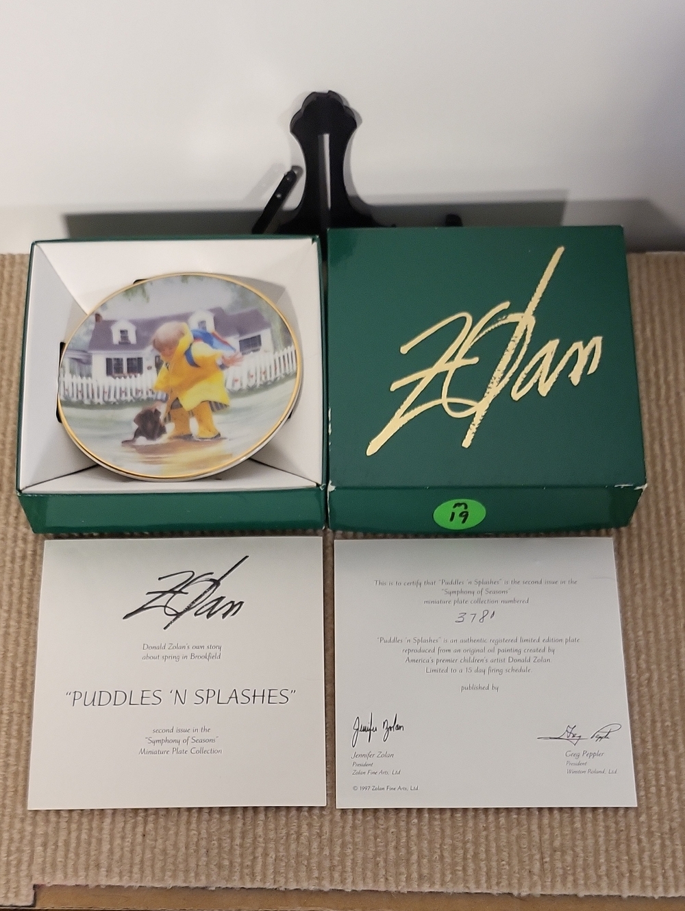 Donald Zolan "Puddles 'N Splashes" Collector Plate